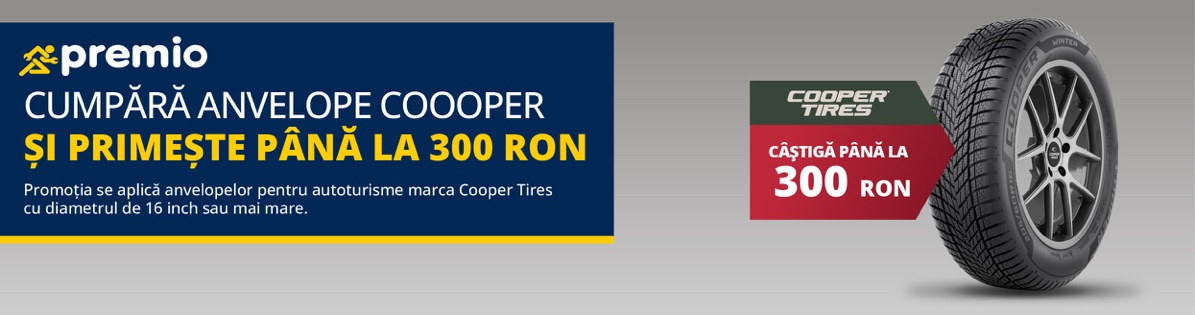 Promoție Cooper: cashback de până la 300 lei